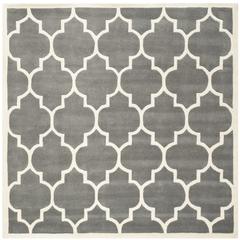 CHATHAM, DARK GREY / IVORY, 4' X 4' Square, Area Rug, CHT733D-4SQ