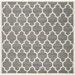 CHATHAM, DARK GREY / IVORY, 5' X 5' Square, Area Rug, CHT734D-5SQ