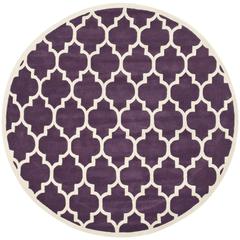 CHATHAM, PURPLE / IVORY, 7' X 7' Round, Area Rug, CHT734F-7R
