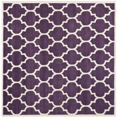 CHATHAM, PURPLE / IVORY, 7' X 7' Square, Area Rug, CHT734F-7SQ