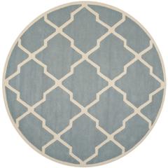 CHATHAM, BLUE / IVORY, 5' X 5' Round, Area Rug, CHT735B-5R