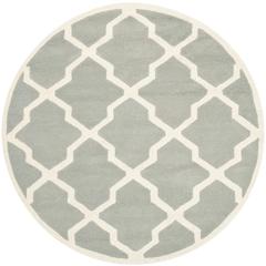 CHATHAM, GREY / IVORY, 5' X 5' Round, Area Rug, CHT735E-5R