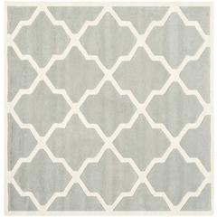 CHATHAM, GREY / IVORY, 5' X 5' Square, Area Rug, CHT735E-5SQ