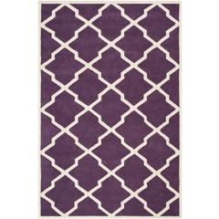 CHATHAM, PURPLE / IVORY, 6' X 9', Area Rug, CHT735F-6