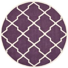 CHATHAM, PURPLE / IVORY, 7' X 7' Round, Area Rug, CHT735F-7R