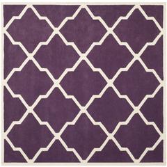 CHATHAM, PURPLE / IVORY, 7' X 7' Square, Area Rug, CHT735F-7SQ