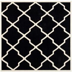 CHATHAM, BLACK / IVORY, 7' X 7' Square, Area Rug, CHT735K-7SQ