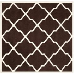 CHATHAM, DARK BROWN / IVORY, 7' X 7' Square, Area Rug