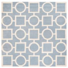 CHATHAM, BLUE / IVORY, 7' X 7' Square, Area Rug, CHT737B-7SQ