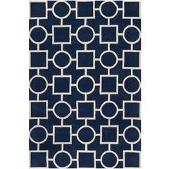 CHATHAM, DARK BLUE / IVORY, 6' X 9', Area Rug, CHT737C-6