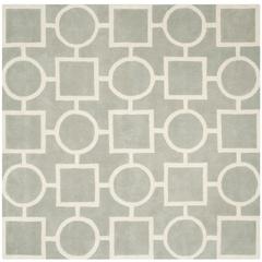 CHATHAM, GREY / IVORY, 7' X 7' Square, Area Rug, CHT737E-7SQ