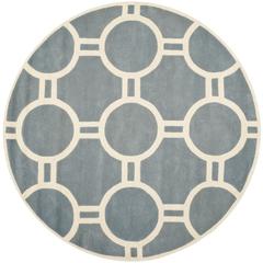 CHATHAM, BLUE / IVORY, 7' X 7' Round, Area Rug, CHT739B-7R