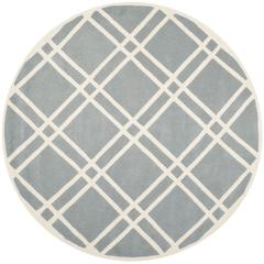 CHATHAM, BLUE / IVORY, 7' X 7' Round, Area Rug, CHT740B-7R