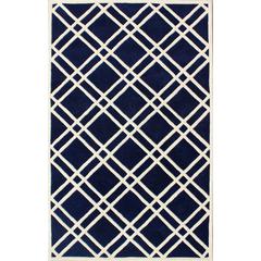 CHATHAM, DARK BLUE / IVORY, 5' X 8', Area Rug, CHT740C-5
