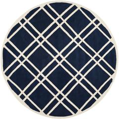CHATHAM, DARK BLUE / IVORY, 7' X 7' Round, Area Rug, CHT740C-7R