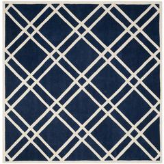 CHATHAM, DARK BLUE / IVORY, 7' X 7' Square, Area Rug, CHT740C-7SQ
