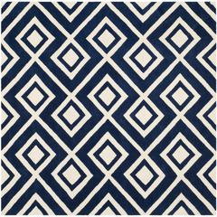 CHATHAM, DARK BLUE / IVORY, 7' X 7' Square, Area Rug, CHT742C-7SQ