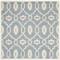 CHATHAM, BLUE / IVORY, 5' X 5' Square, Area Rug, CHT745B-5SQ