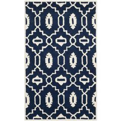 CHATHAM, DARK BLUE / IVORY, 3' X 5', Area Rug, CHT745C-3