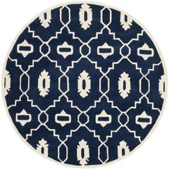 CHATHAM, DARK BLUE / IVORY, 5' X 5' Round, Area Rug, CHT745C-5R