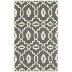 CHATHAM, DARK GREY / IVORY, 3' X 5', Area Rug, CHT745D-3