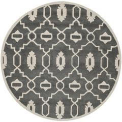 CHATHAM, DARK GREY / IVORY, 5' X 5' Round, Area Rug, CHT745D-5R
