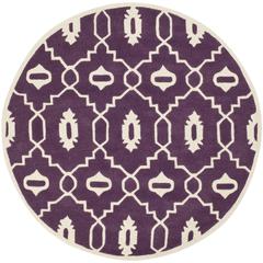 CHATHAM, PURPLE / IVORY, 5' X 5' Round, Area Rug, CHT745F-5R