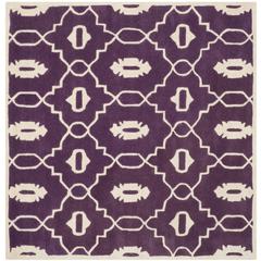 CHATHAM, PURPLE / IVORY, 5' X 5' Square, Area Rug, CHT745F-5SQ