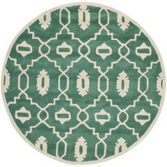 CHATHAM, TEAL / IVORY, 5' X 5' Round, Area Rug, CHT745T-5R