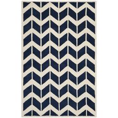 CHATHAM, DARK BLUE / IVORY, 5' X 8', Area Rug, CHT746C-5