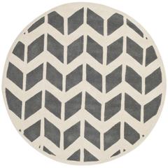 CHATHAM, DARK GREY / IVORY, 5' X 5' Round, Area Rug, CHT746D-5R
