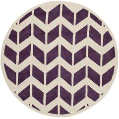 CHATHAM, PURPLE / IVORY, 5' X 5' Round, Area Rug, CHT746F-5R