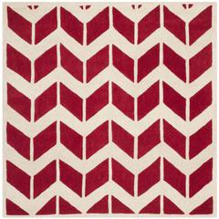 CHATHAM, RED / IVORY, 5' X 5' Square, Area Rug, CHT746G-5SQ