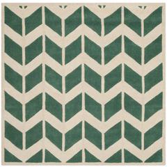 CHATHAM, TEAL / IVORY, 5' X 5' Square, Area Rug, CHT746T-5SQ