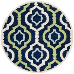 CHATHAM, DARK BLUE / MULTI, 5' X 5' Round, Area Rug