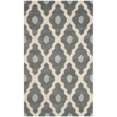 CHATHAM, IVORY / DARK GREY, 3' X 5', Area Rug, CHT748D-3