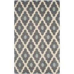 CHATHAM, IVORY / DARK GREY, 5' X 8', Area Rug, CHT748D-5