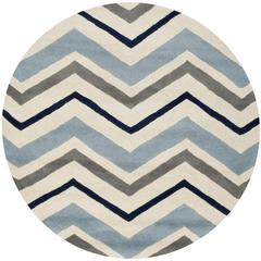 CHATHAM, IVORY / DARK GREY, 5' X 5' Round, Area Rug, CHT749X-5R
