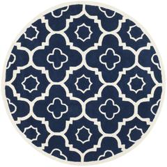 CHATHAM, DARK BLUE / IVORY, 5' X 5' Round, Area Rug, CHT750C-5R