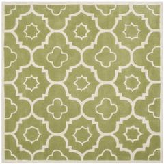 CHATHAM, GREEN / IVORY, 5' X 5' Square, Area Rug