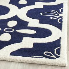 CHATHAM, DARK BLUE / IVORY, 6' X 9', Area Rug, CHT751C-6
