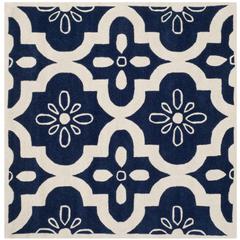 CHATHAM, DARK BLUE / IVORY, 5' X 5' Square, Area Rug, CHT751C-5SQ