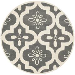 CHATHAM, DARK GREY / IVORY, 5' X 5' Round, Area Rug, CHT751D-5R