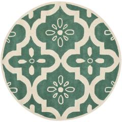 CHATHAM, TEAL / IVORY, 5' X 5' Round, Area Rug, CHT751T-5R