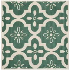 CHATHAM, TEAL / IVORY, 5' X 5' Square, Area Rug, CHT751T-5SQ