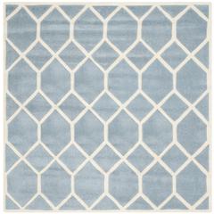 CHATHAM, BLUE / IVORY, 5' X 5' Square, Area Rug, CHT755B-5SQ