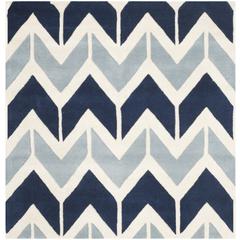 CHATHAM, DARK BLUE / LIGHT BLUE, 5' X 5' Square, Area Rug