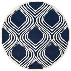 CHATHAM, DARK BLUE / IVORY, 5' X 5' Round, Area Rug, CHT758C-5R