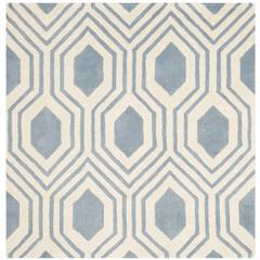 CHATHAM, BLUE / IVORY, 5' X 5' Square, Area Rug, CHT760B-5SQ