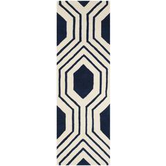 CHATHAM, DARK BLUE / IVORY, 2'-3" X 7', Area Rug, CHT760C-27